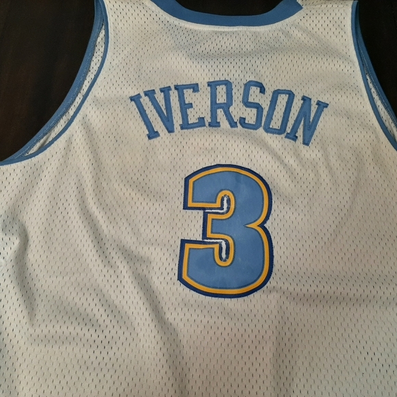 RARE Allen Iverson Denver Nuggets Stitched Jersey - Picture 3 of 3